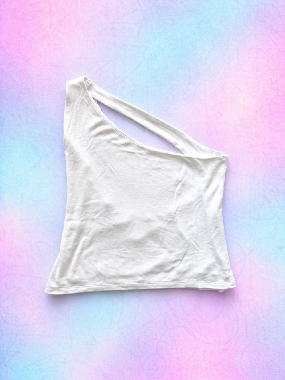 ZARA White One-Shoulder Top – Minimal Ribbed Asymmetrical Tank